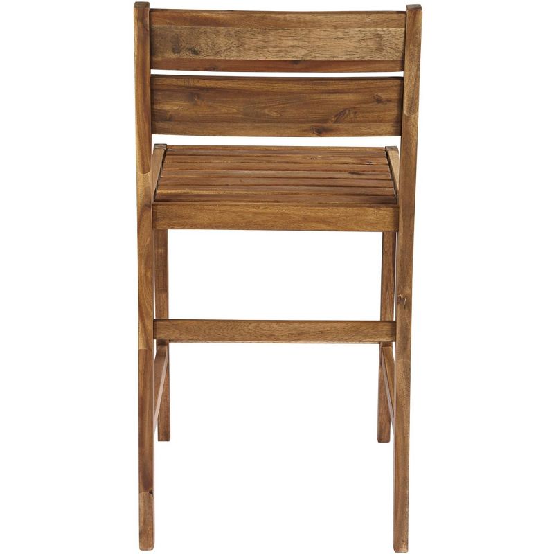 Teal Island Designs Nova 24" Natural Wood Outdoor Counter Stools Set of 2