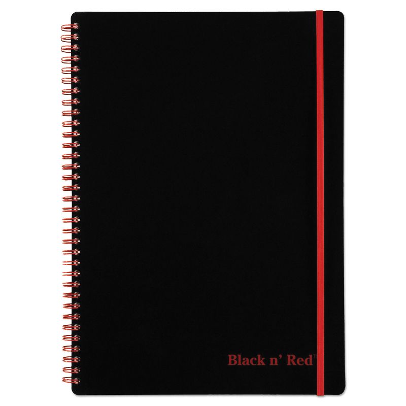 Black n' Red Twin Wire Poly Cover Notebook Legal Rule 11 3/4 x 8 1/4 70 Sheets E67008