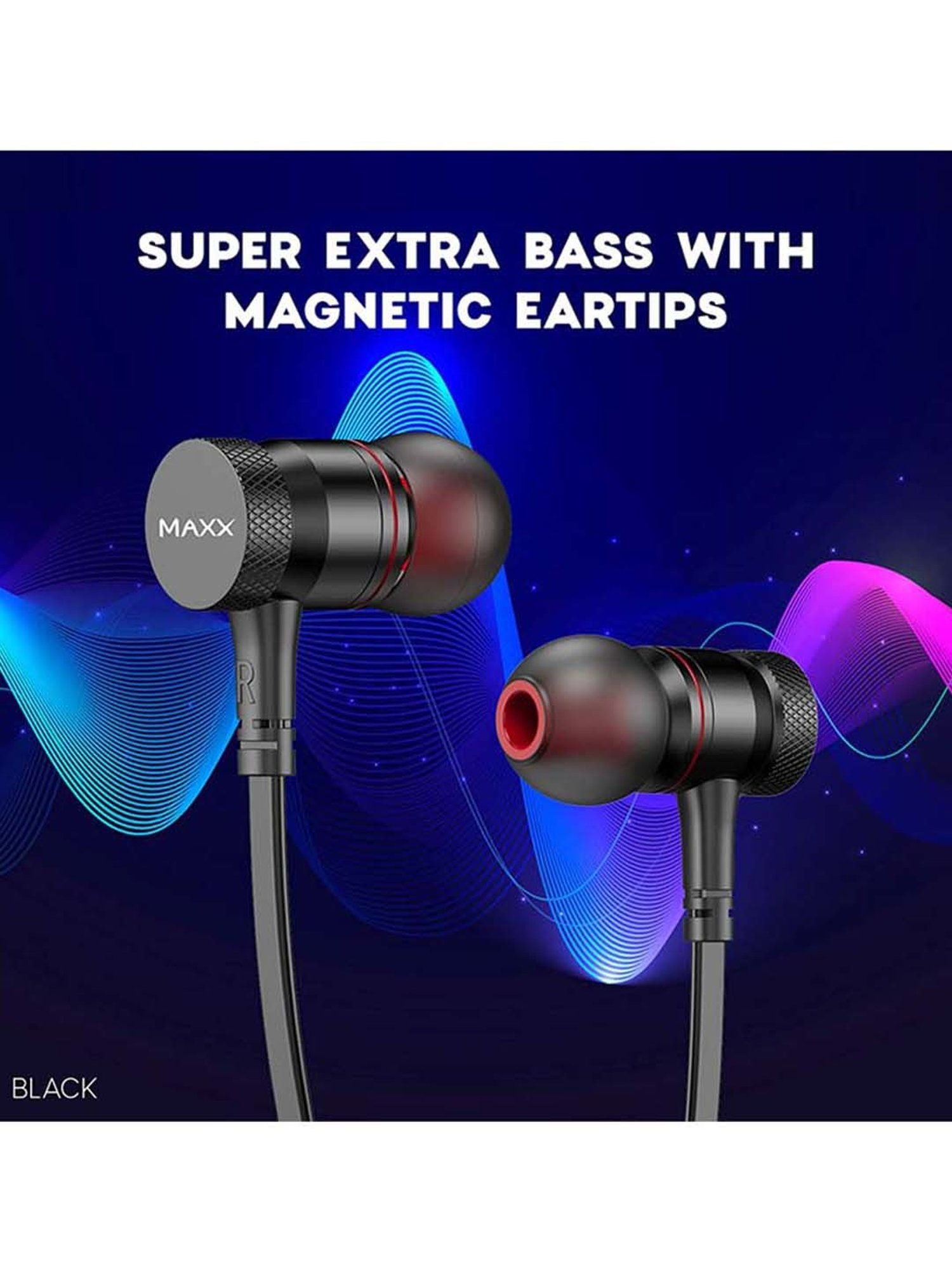 Maxx NX1 Wireless Neckband with Noise Cancellation (Black)