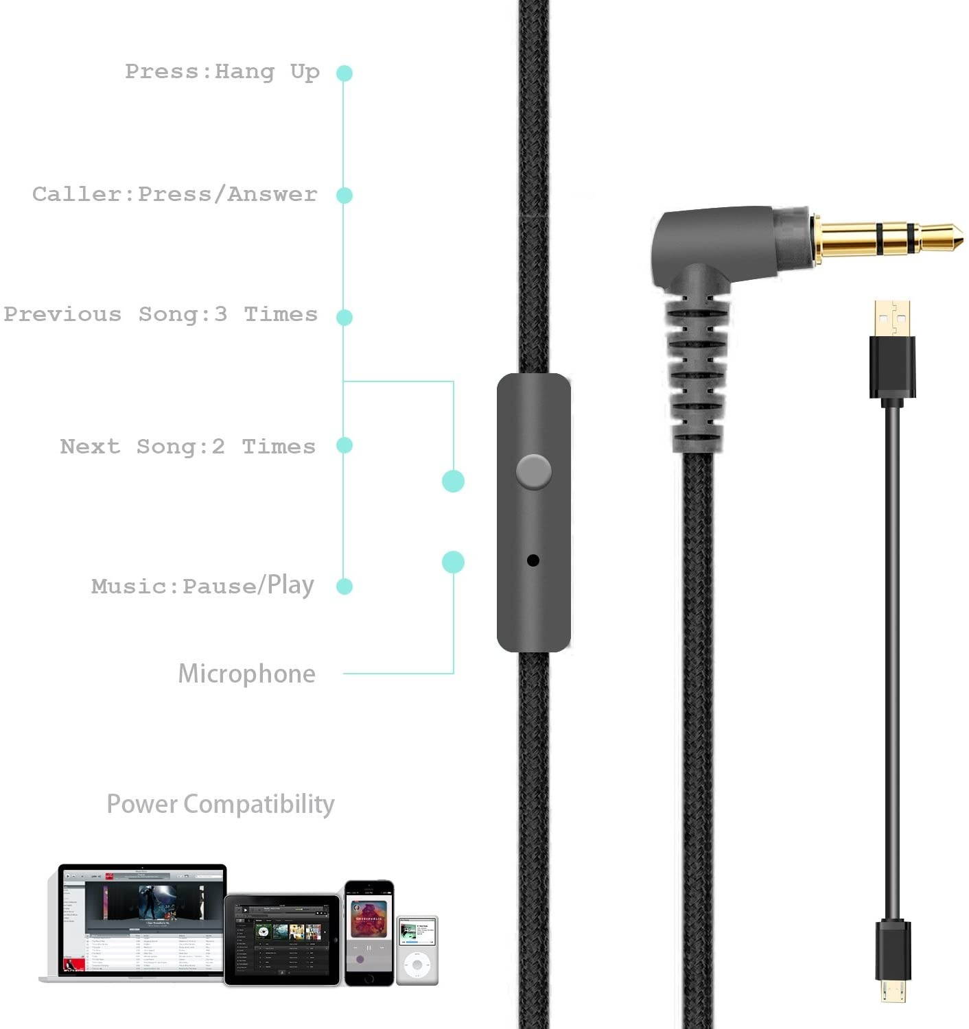 Bluetooth Headphones XBT-80 Folding Stereo Wireless Bluetooth Headphones Over Ear with Microphone and Volume Control Wireless and Wired Headset for PC/Cell Phones/TV/ipad (Black Gold)