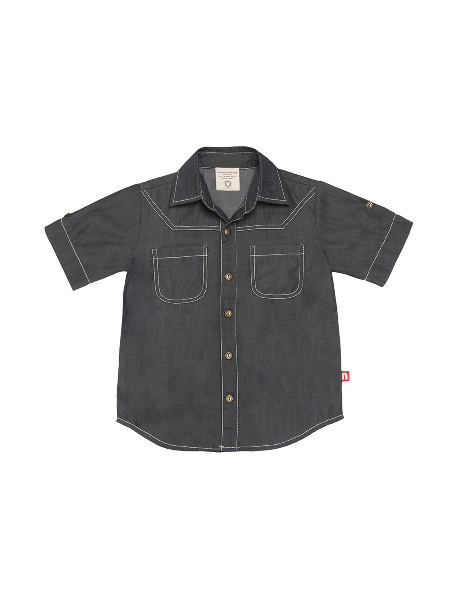 Nino Bambino Kids Black Solid Shirt