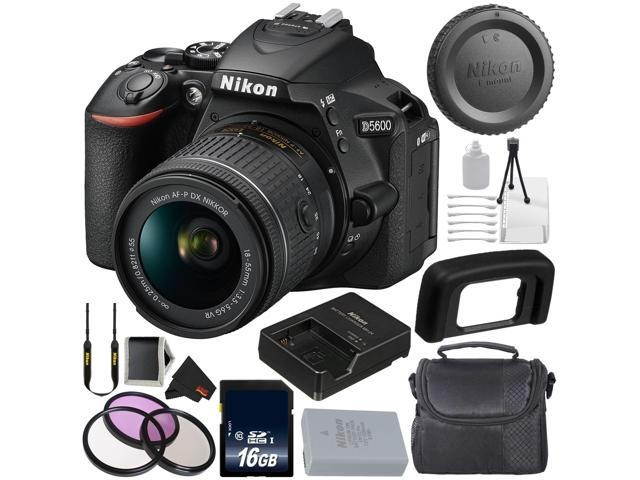 Nikon D5600 DSLR Camera Kit with 18-55mm (Intl Model) Bundle with 16GB Memory Card