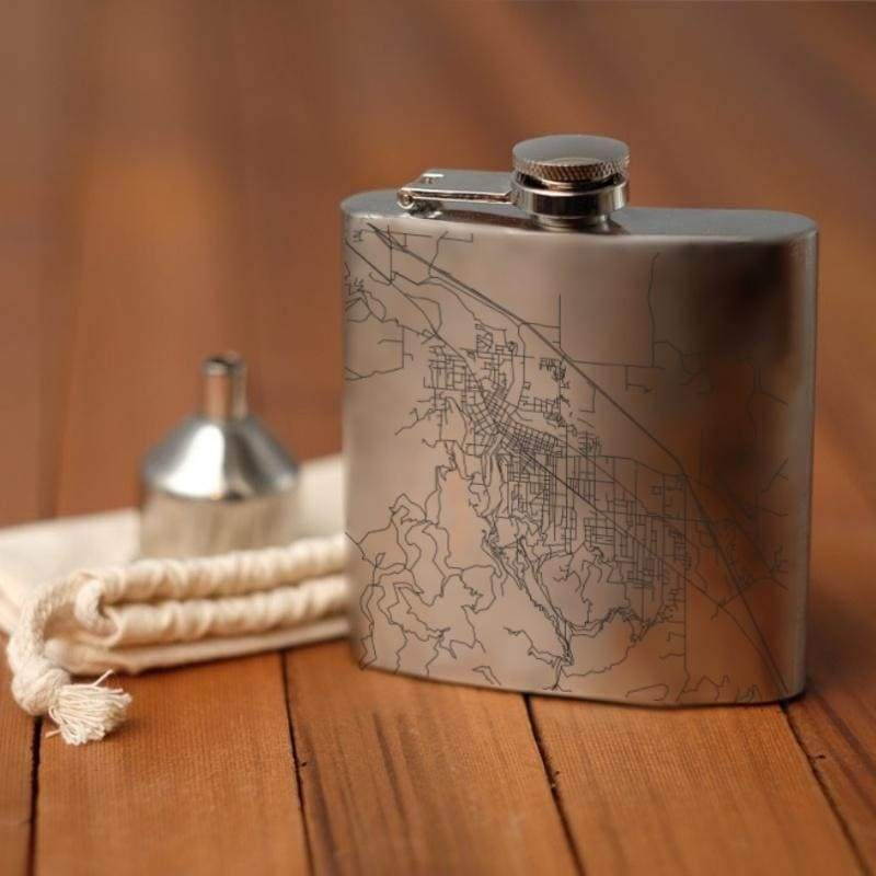 Ashland - Oregon Map Hip Flask