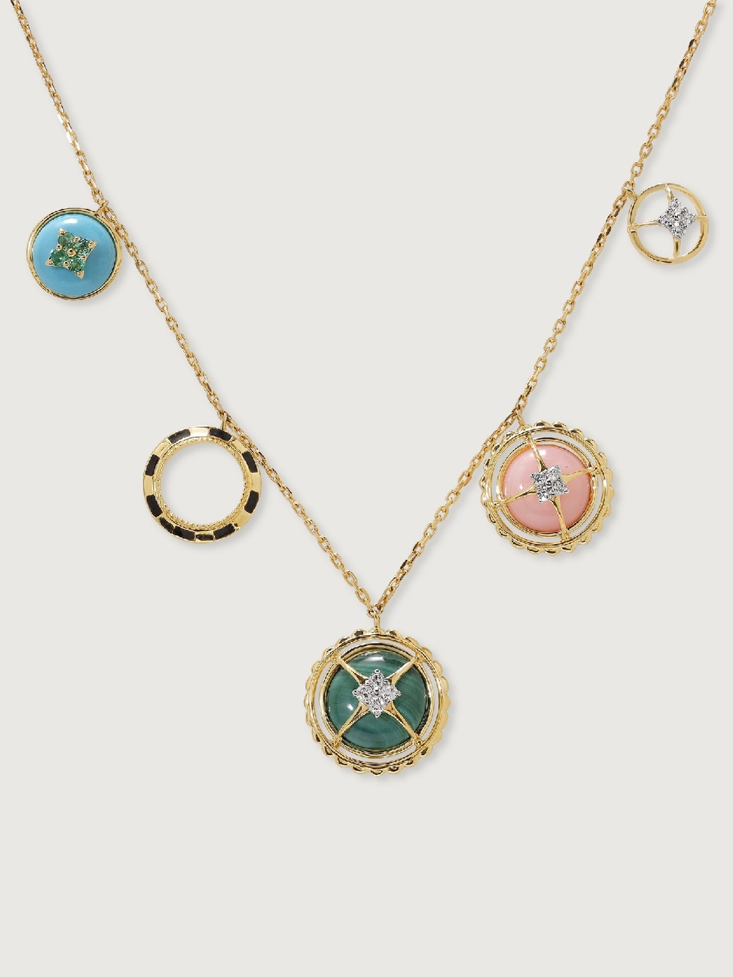 Mia by Tanishq Starship Charm 14k Gold Diamond Necklace