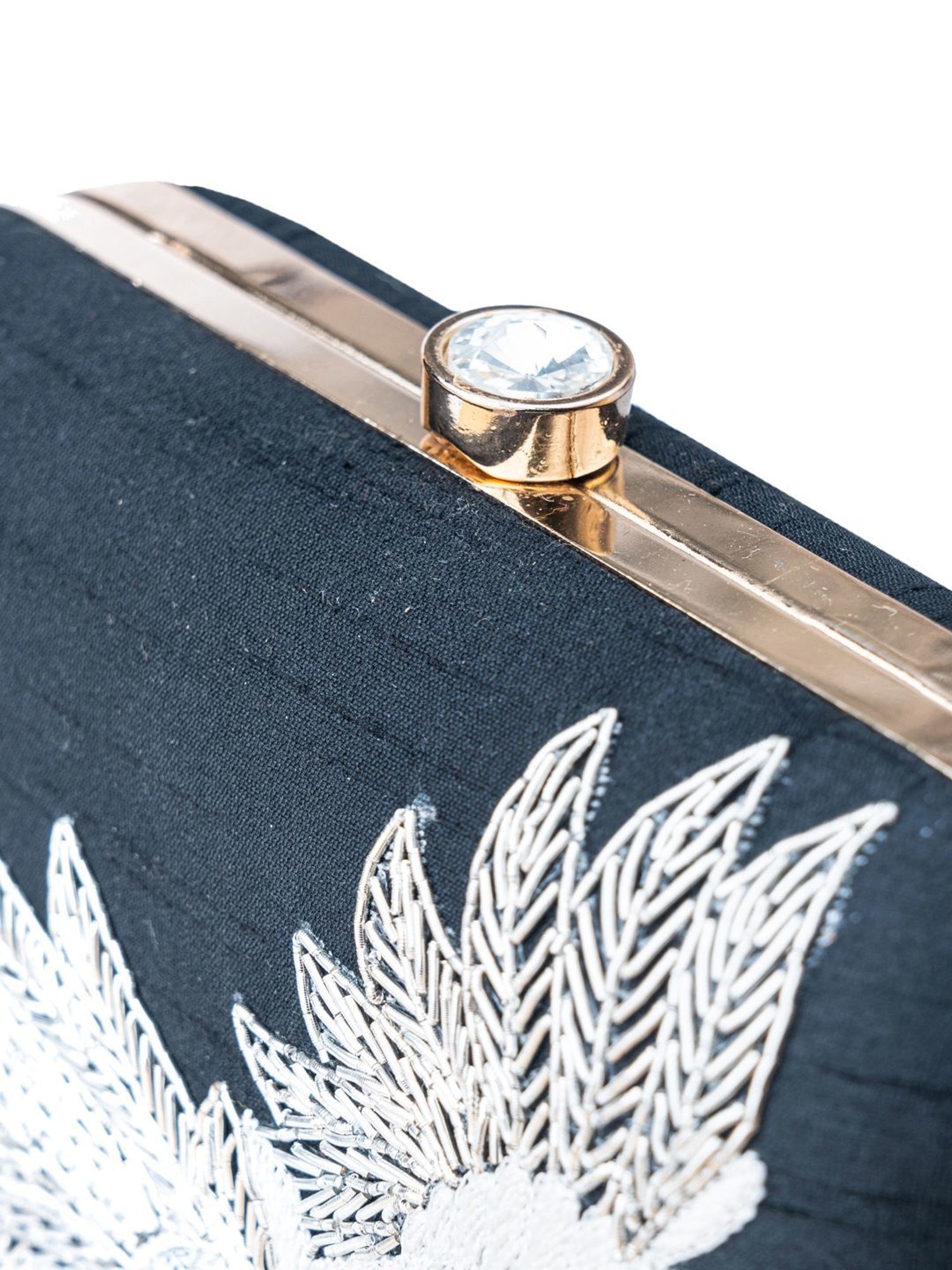 NR by Nidhi Rathi Blue Fabric Clutch