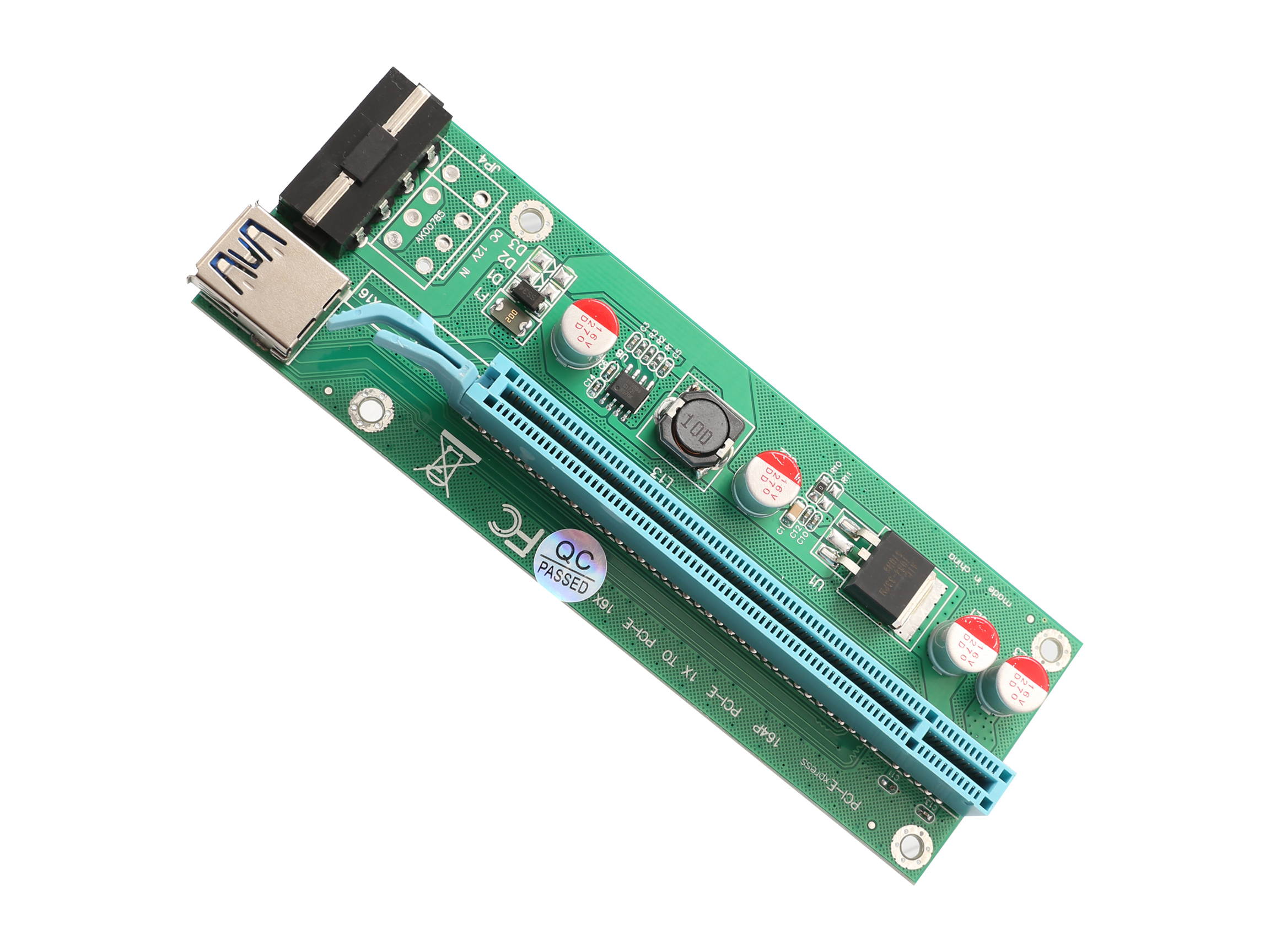 SYBA SI-PEX60017 PCI-E x1 to Powered x16 Riser Adapter Card USB 3.0 Extension Cable