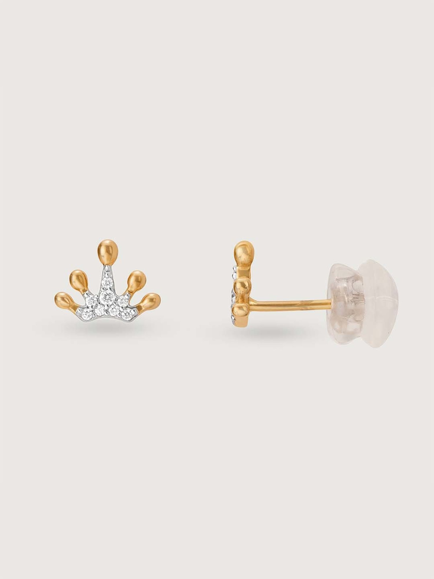 Mia by Tanishq Regal Radiance 14k Gold & Diamond Stud Earrings for Women