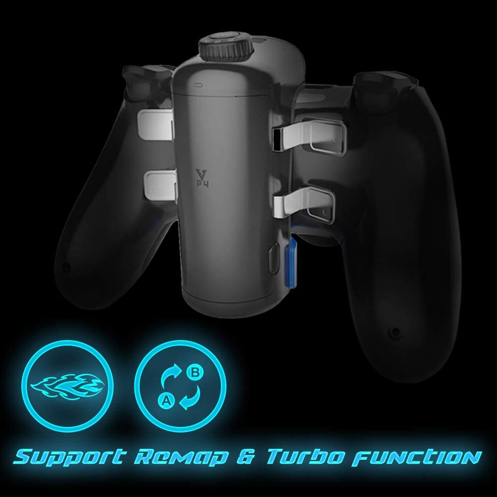 BROOK Marine PS4 Wireless Controller Adapter & Battery Pack for PS4 PS3 Switch PC Android Mac iOS, 4 Extra Customizable Buttons, Support Turbo and Remap with 18650 Battery