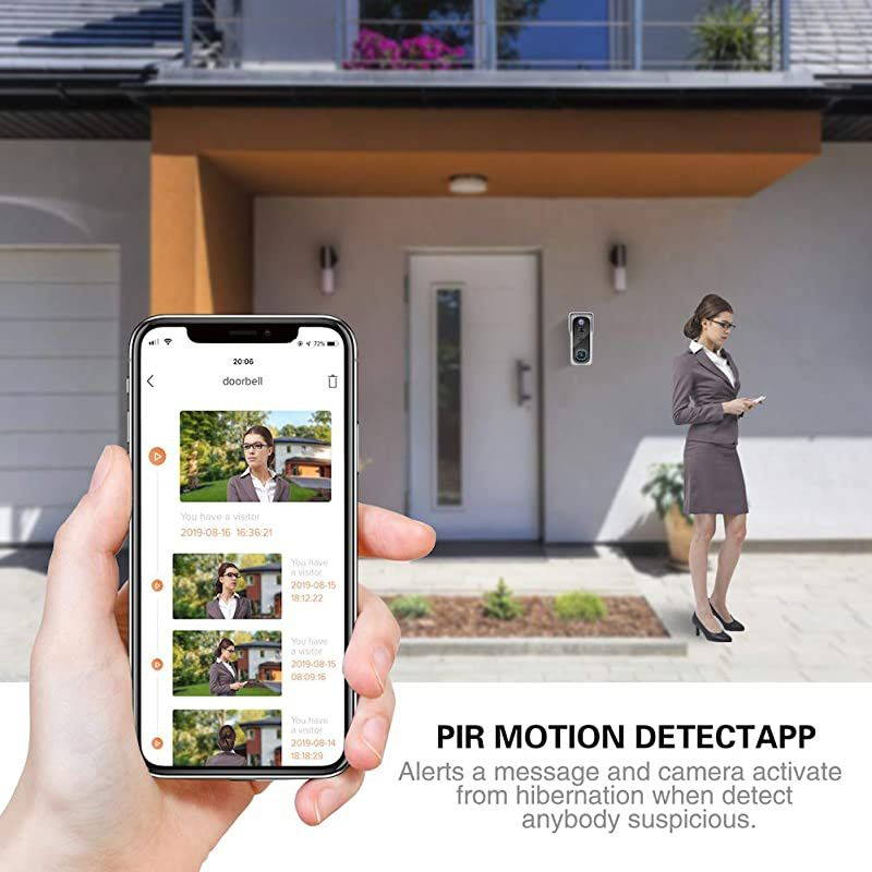 Upgrade WiFi Video Doorbell Camera 1080P Wireless Home Security Front Door Bell 32GB SD CardChime Bullet Camera Doorbell WiFi with Motion Detector Waterproof 2Way Audio166&deg; Wide Angle