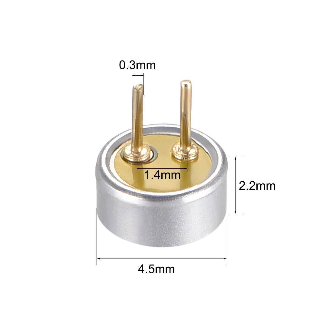 uxcell 4522 38dB Electret Microphone Pickup 4.5mm x 2.2mm Cylindrical Condenser MIC with Pins for PCB 30 Pcs