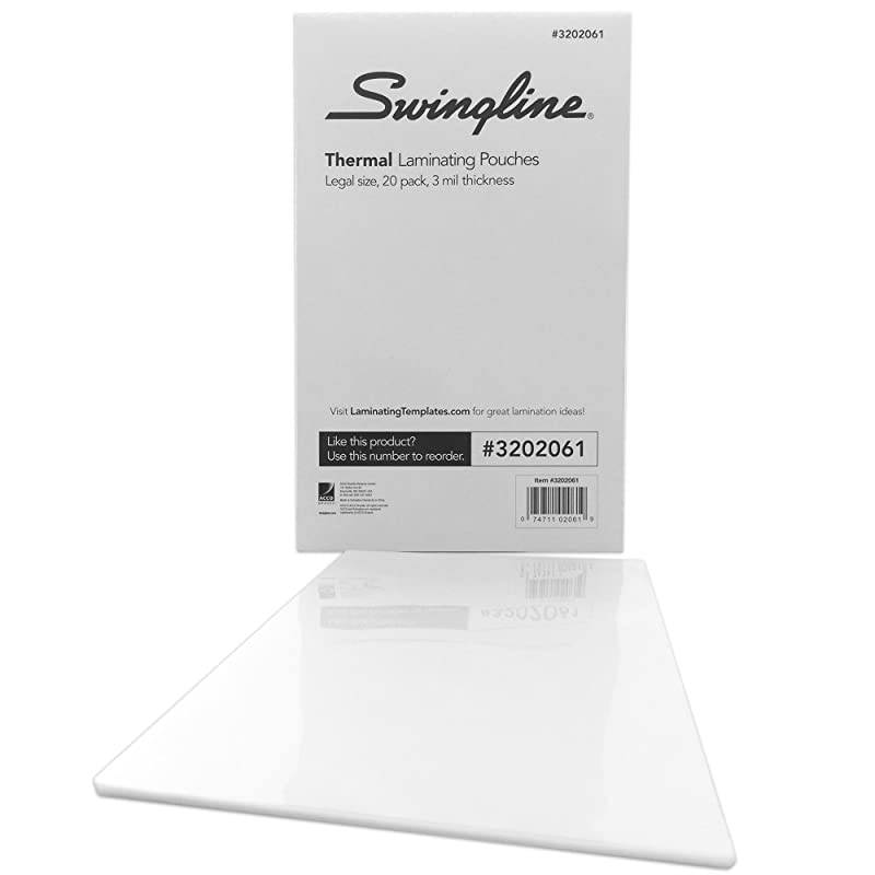 Laminating Sheets Thermal Laminating Pouches Legal Size 3mil 20 Pack 3202061