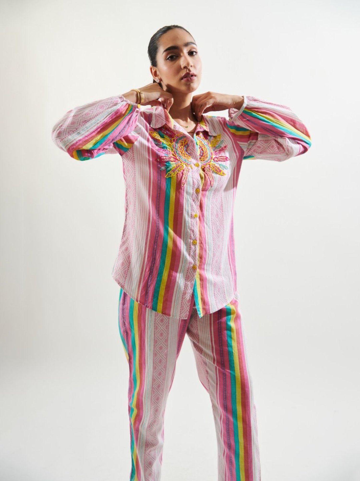 Cin Cin Pink Najaat Navi Shirt With Pant