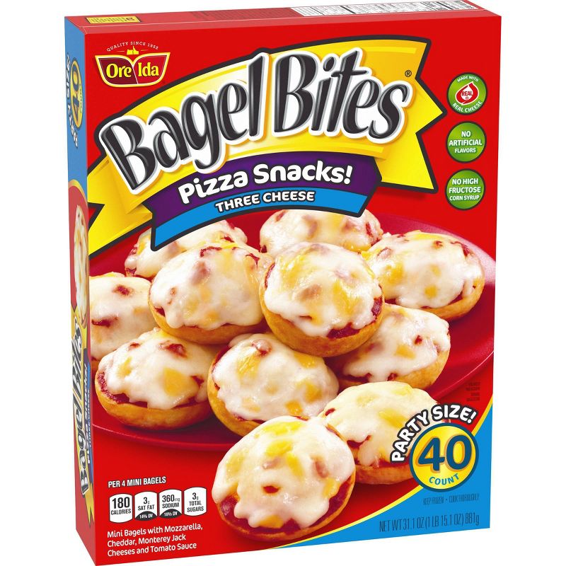 Ore-Ida Bagel Bites Three Cheese Frozen Pizza Snacks - 40ct