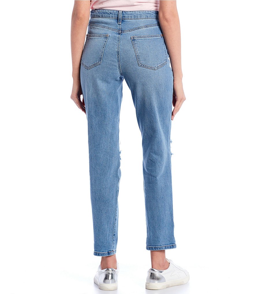 Celebrity Pink High Rise Destructed Mom Jeans