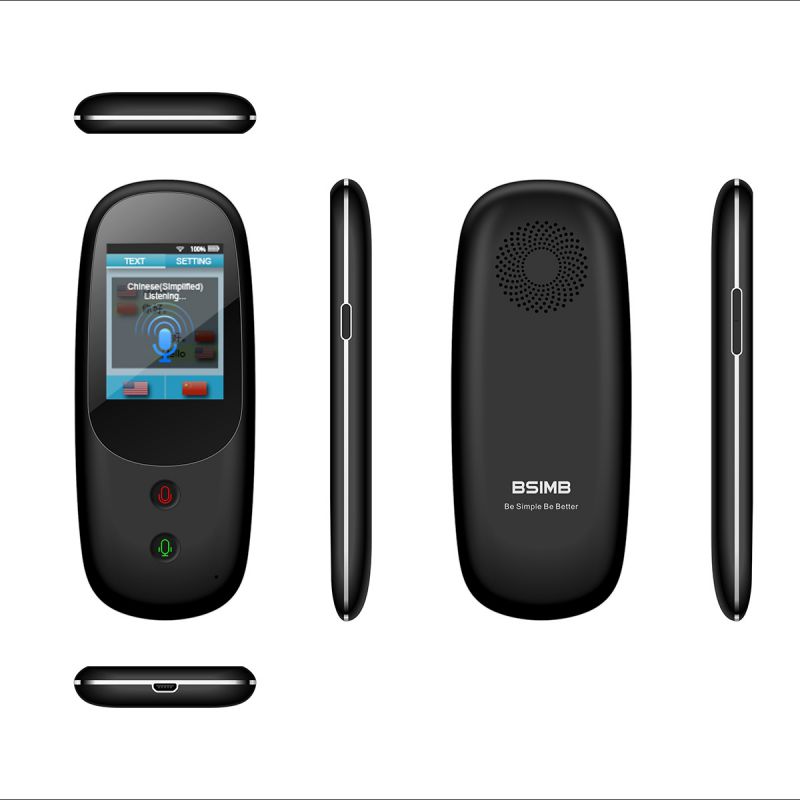 Portable Smart Language Translator Device 2.4 Inch Touchscreen WiFi/Hotspot Support 41 Multilingual Languages Instant Real-Time Two Way High Accuracy Voice Translator for Learning Travelling Shopping