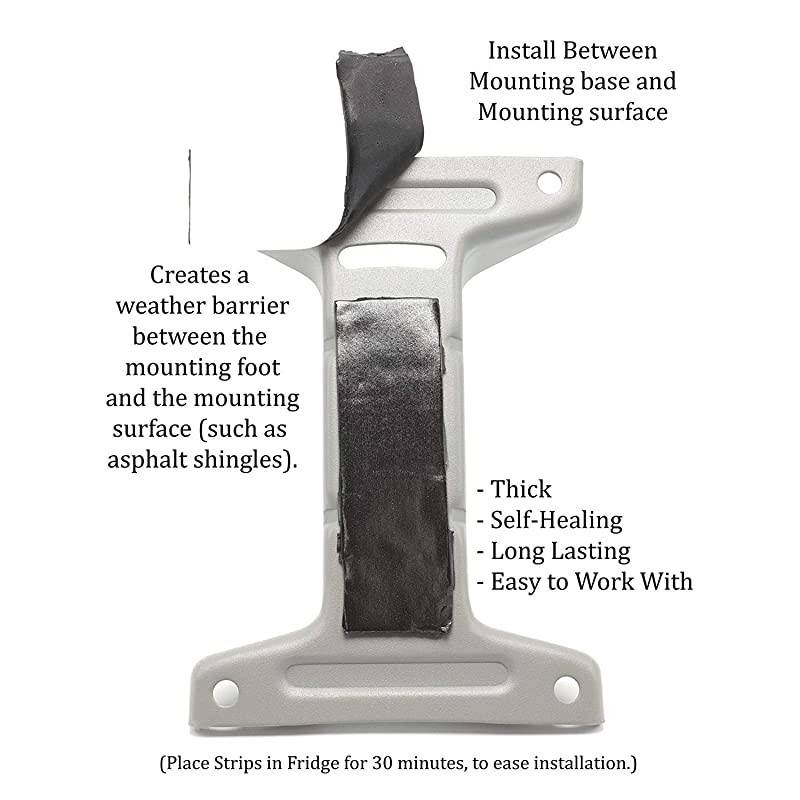 Pad Kit - Zinc - Grade 5 Steel Lag Bolts (10) and Mastic Pads (5) for Roof Antennas, TV Mounts, Tripods, and Satellite Dish Installation