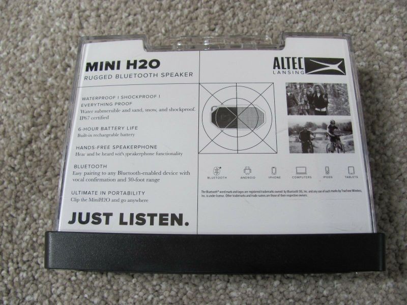 New Altec Lansing IMW257-CG Mini H2O Wireless Bluetooth Waterproof Speaker Gray