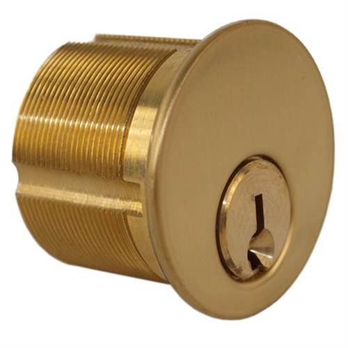 Maxtech R1516KW2-03 Polished Brass US3 Solid Brass Replacement 15/16" Mortise Cylinder Lock With Kwikset KW1 Keyway