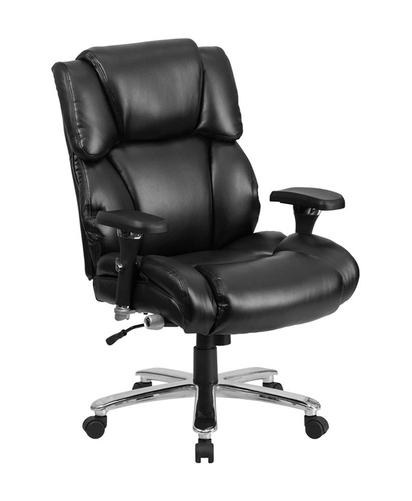 HERCULES Series 24/7 Intensive Use Big & Tall 400 lb. Rated Black LeatherSoft Executive Lumbar Ergonomic Office Chair