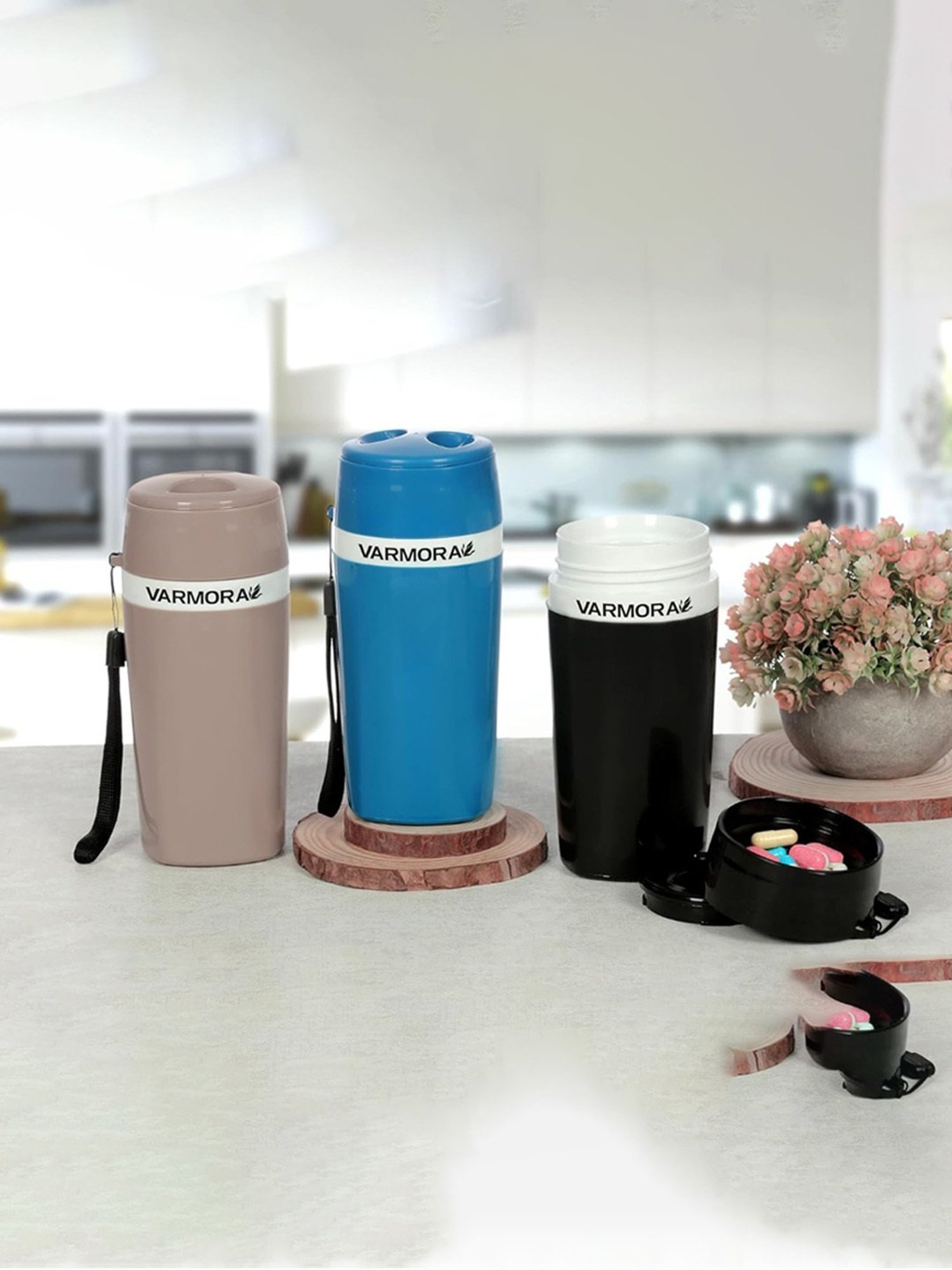 Varmora Aqua Beige Stainless Steel Travel Water Bottle- 300 ml