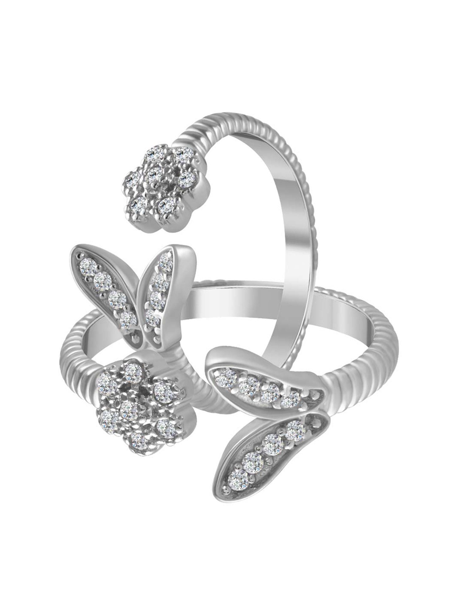 Rihi by P.C. Chandra Jewellers 925 Silver Pair of Adjustable Toe-Rings for Women & Girls