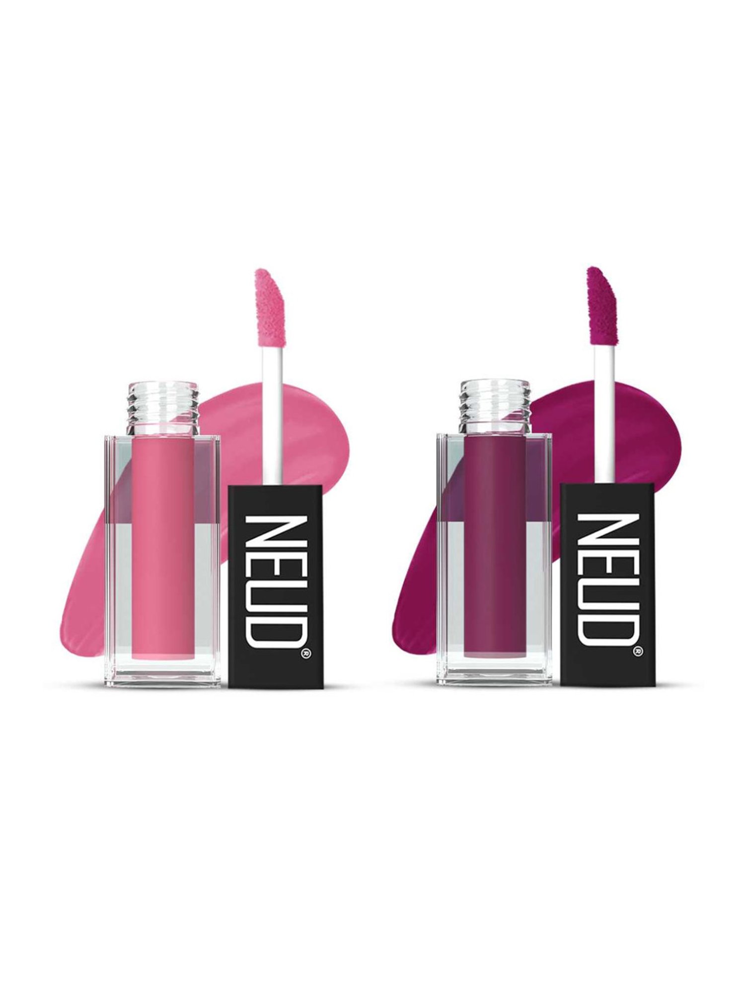 Neud Matte Liquid Lipstick Combo Supple Candy & Boss Lady with Two Lip Gloss Free