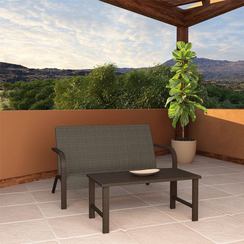 2pc SmartDry Patio Loveseat and Coffee Table Warm Gray - Room & Joy