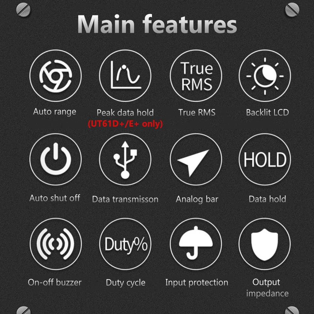 UNI-T UT61D+ Digital Multimeter Auto Range High Precision Professional NCV Tester True RMS Multimeter Multifunctional Tester Electric Measuring Instrument Support Data Transmission Temperature