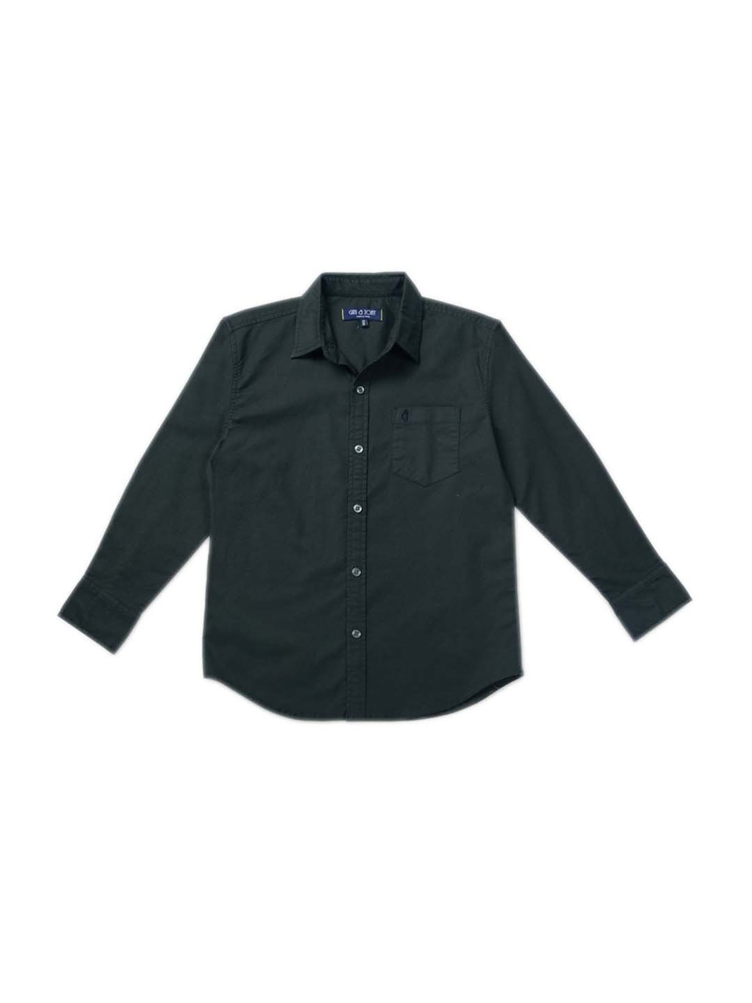 Gini & Jony Kids Green Cotton Regular Fit Full Sleeves Shirt