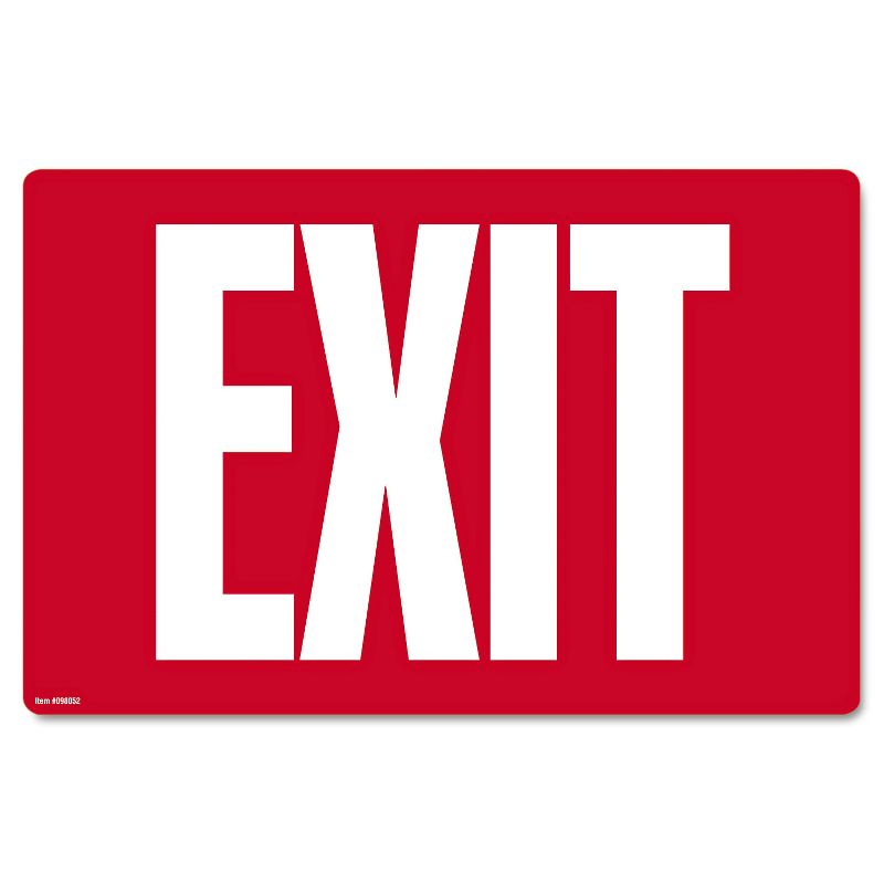 Cosco Glow-in-the-Dark Safety Sign Exit 12 x 8 Red 098052