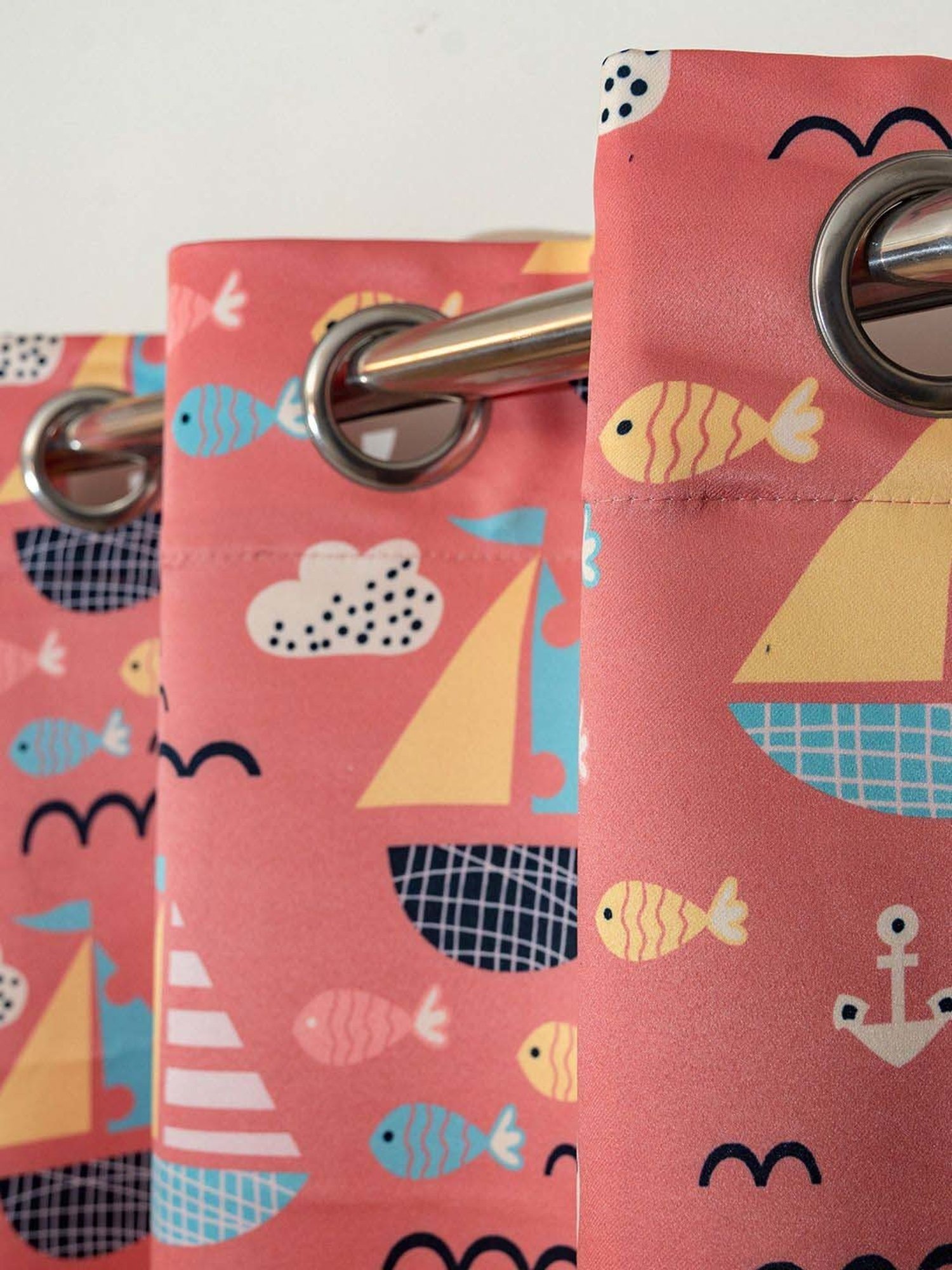 Swayam Brown Paisley J&B Blackout Eyelet Door Curtain - Single Piece (7 Ft)