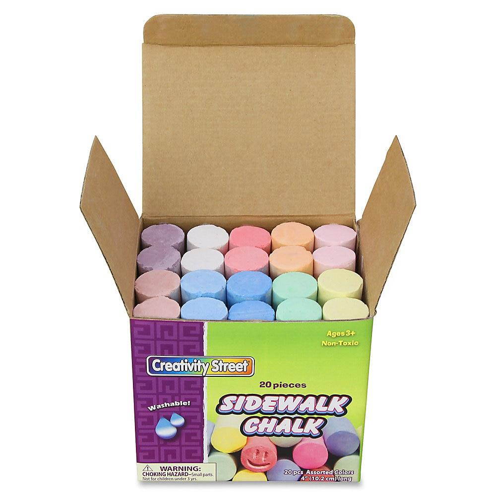 Chenille Kraft Sidewalk Chalk Washable/Nontoxic 20 Pc 4"x1" Assorted 1700