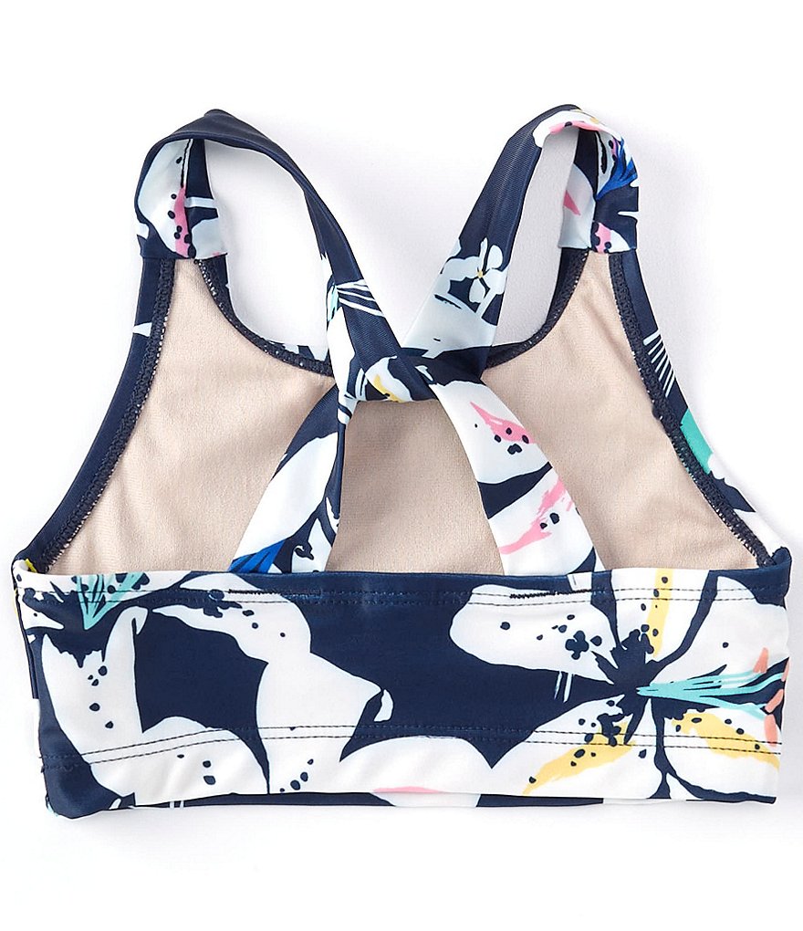 Tea Collection Little Girls 2-6 Printed Cross-Back Tropical Print Tankini