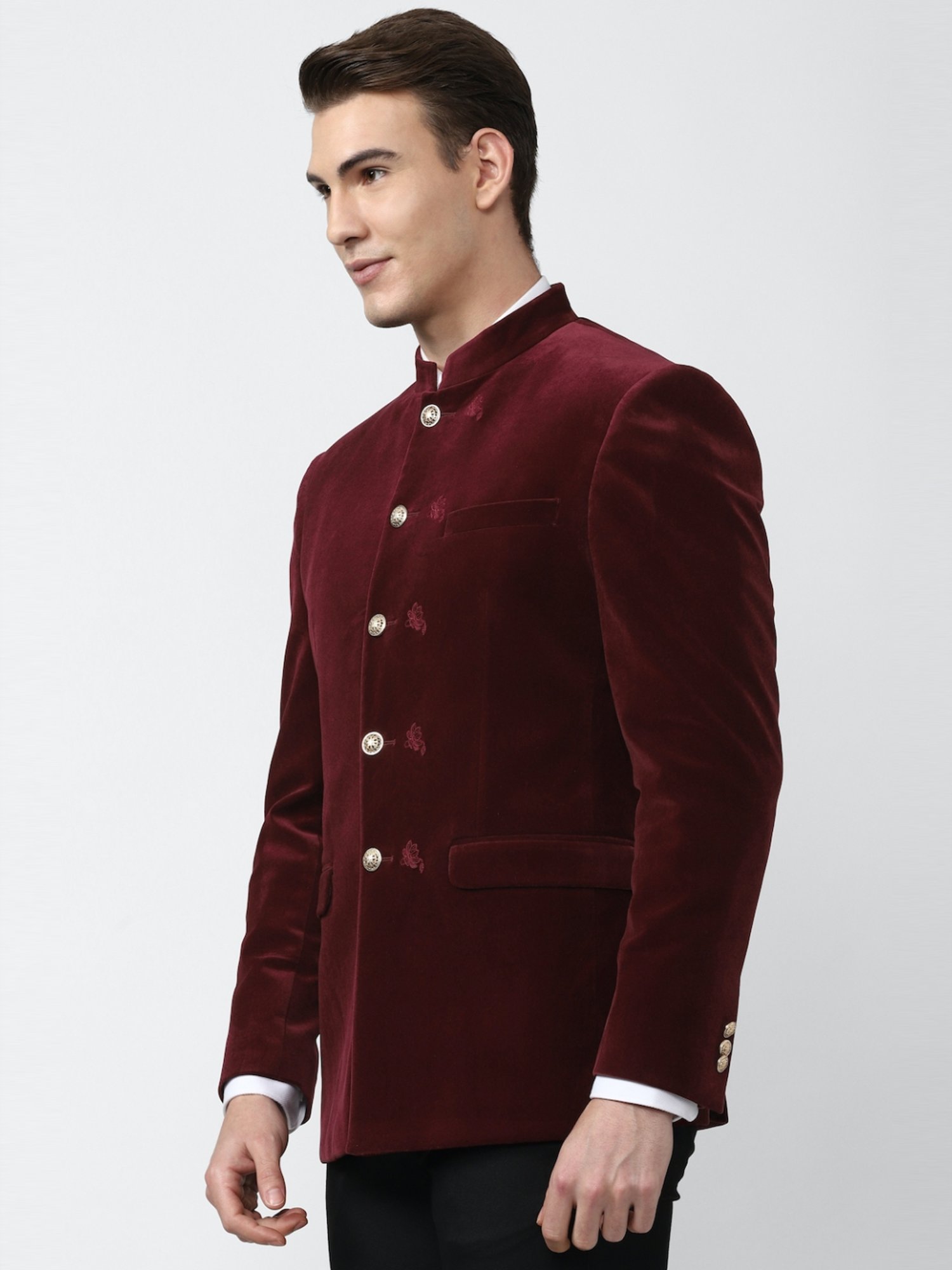 Hangup Cream Regular Fit Ethnic Blazer