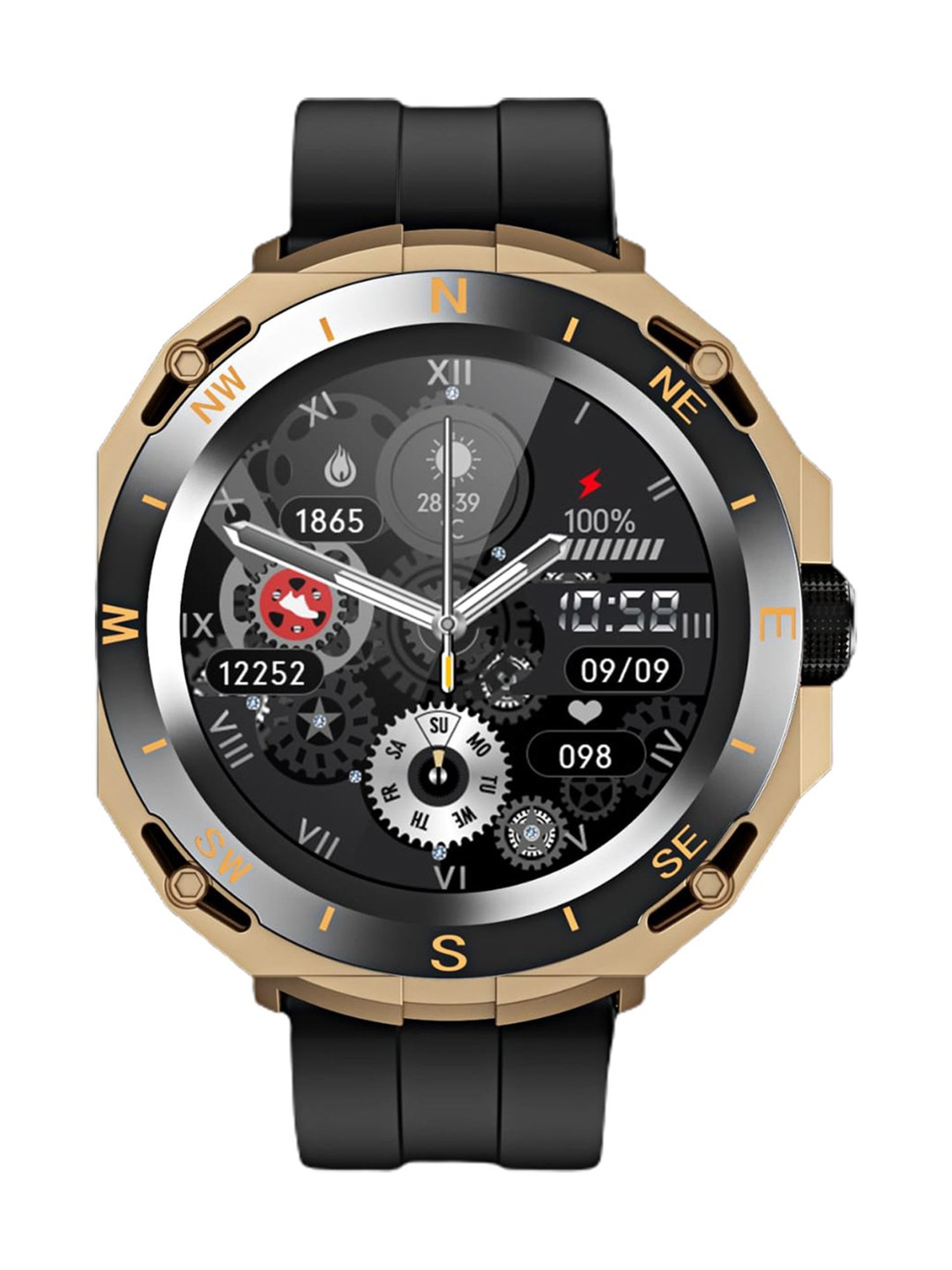 Minix Bond 1.32 inch Bluetooth Calling Smartwatch with 3 Interchangeable Watch Case & Strap (Black)