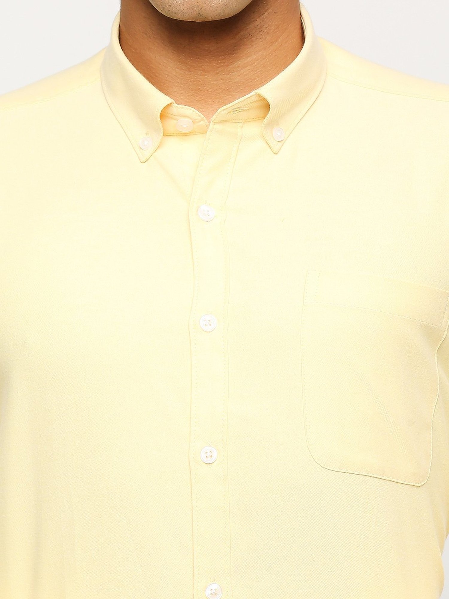 SOLEMIO Yellow Regular Fit Shirt