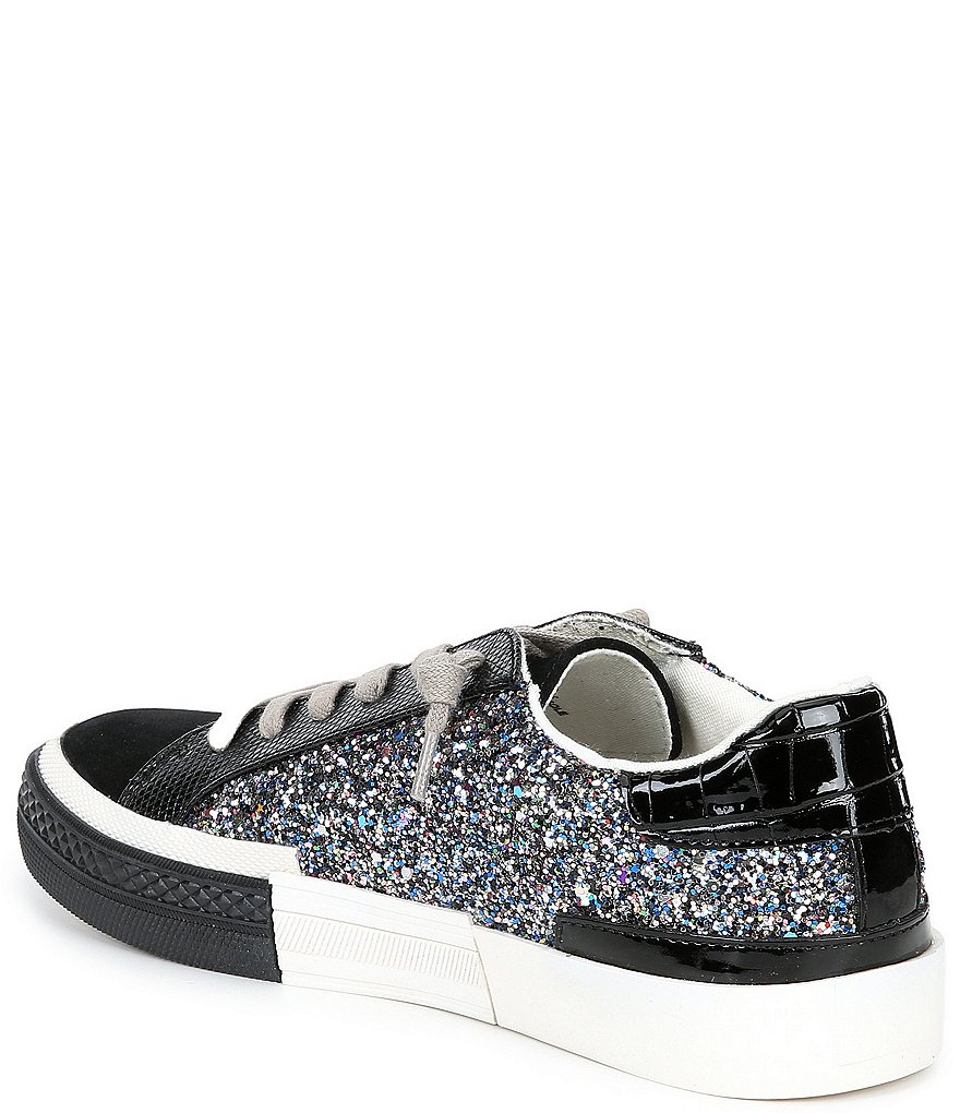 Kurt Geiger London Lexi Eagle Glitter Leather Lace-Up Sneakers