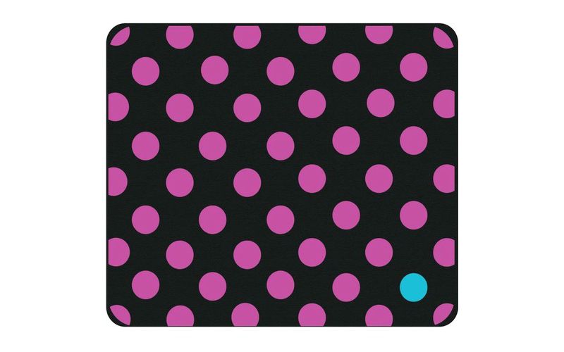 OTM Classic Prints Black Mouse Pad, Dotty Gone Violet - Dotty Gone Violet - Black - Rubber Base - Slip Resistant