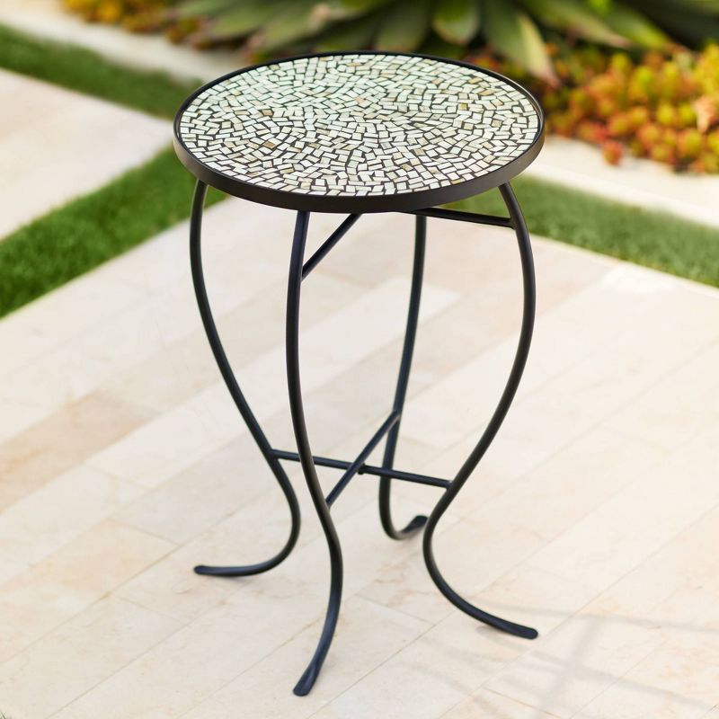 Aluminum Square Patio Side Table - Brown - Crestlive Products