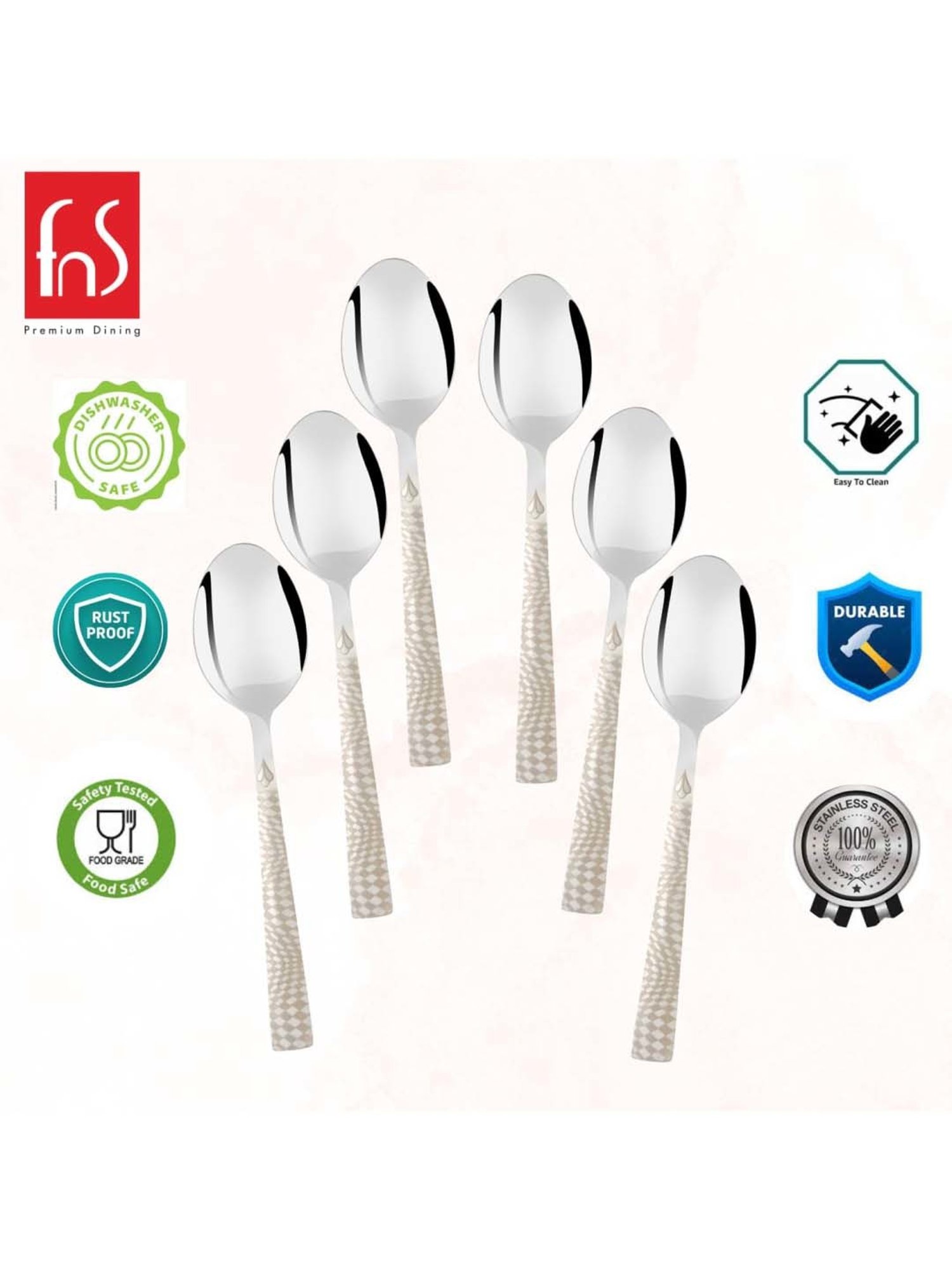 Sumeet S.S.Big Serving&Cooking Spoon Set-5pc(1 Turner,1Serving Spoon,1Skimmer,1Basting Spoon,1Ladle)
