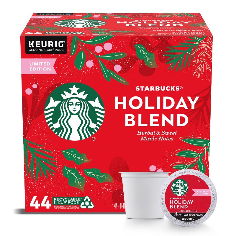 Starbucks Holiday Blend Medium Dark Roast Coffee - Keurig K-Cup Pods - 44ct