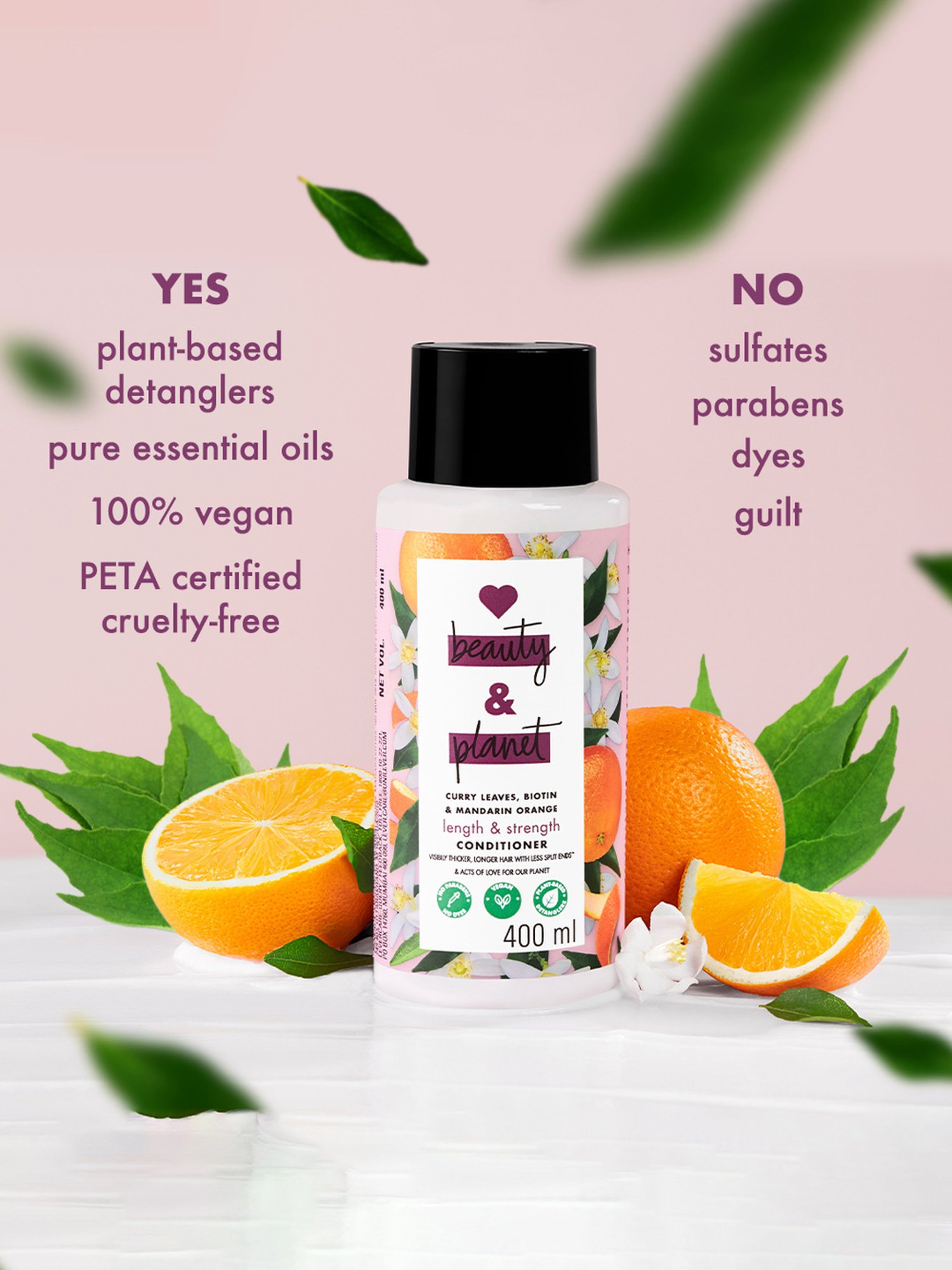 Love Beauty & Planet Curry Leaves, Biotin & Mandarin Orange Paraben Free Conditioner - 400 ml