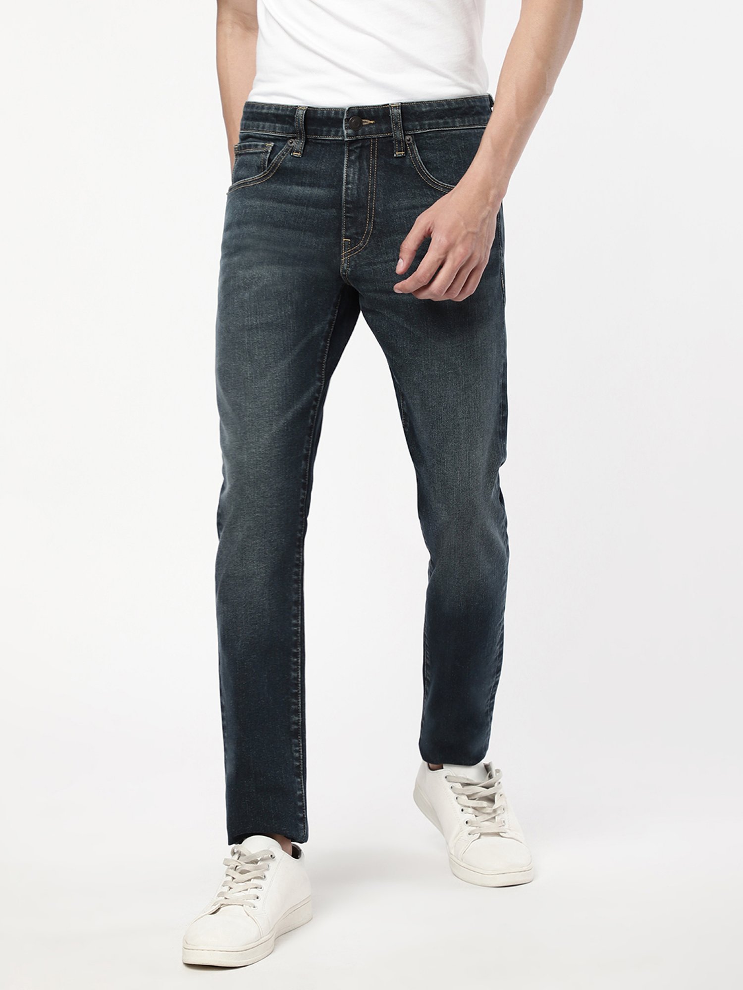 Passion Dark Blue Slim Fit Lightly Washed Jeans