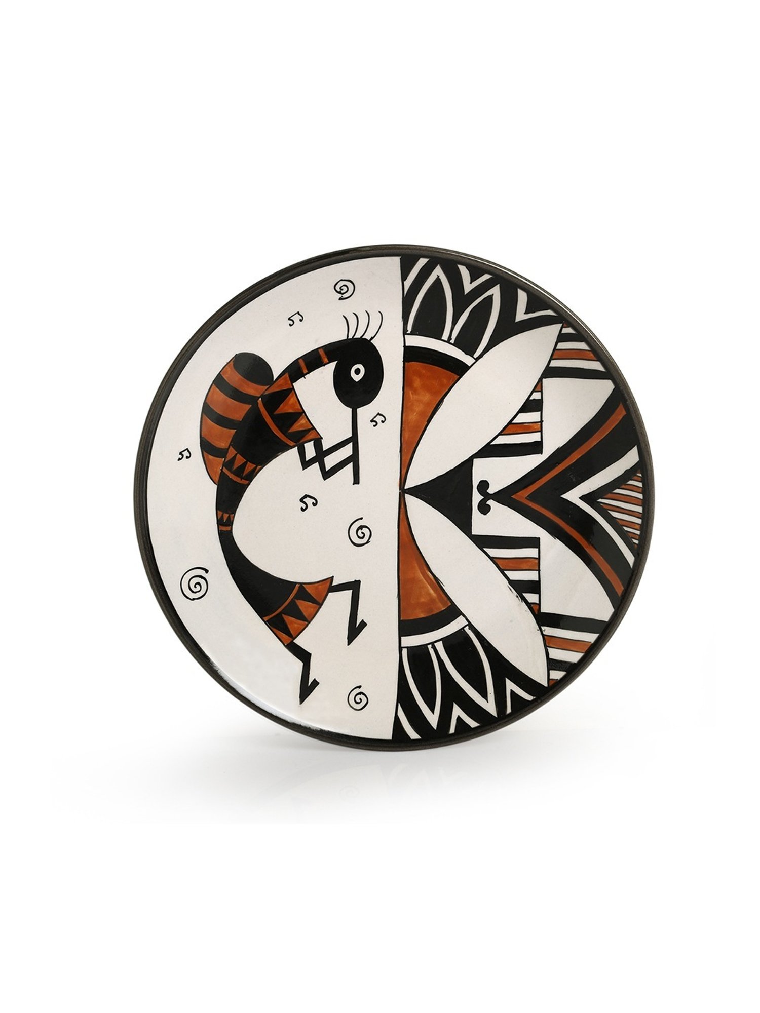 ExclusiveLane Honey Bee Hand-painted Multicolor Ceramic Wall Plate