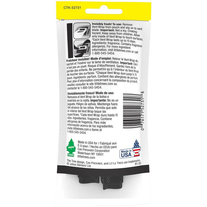 Little Trees 4pk Vent Wrap Black Ice Air Fresheners