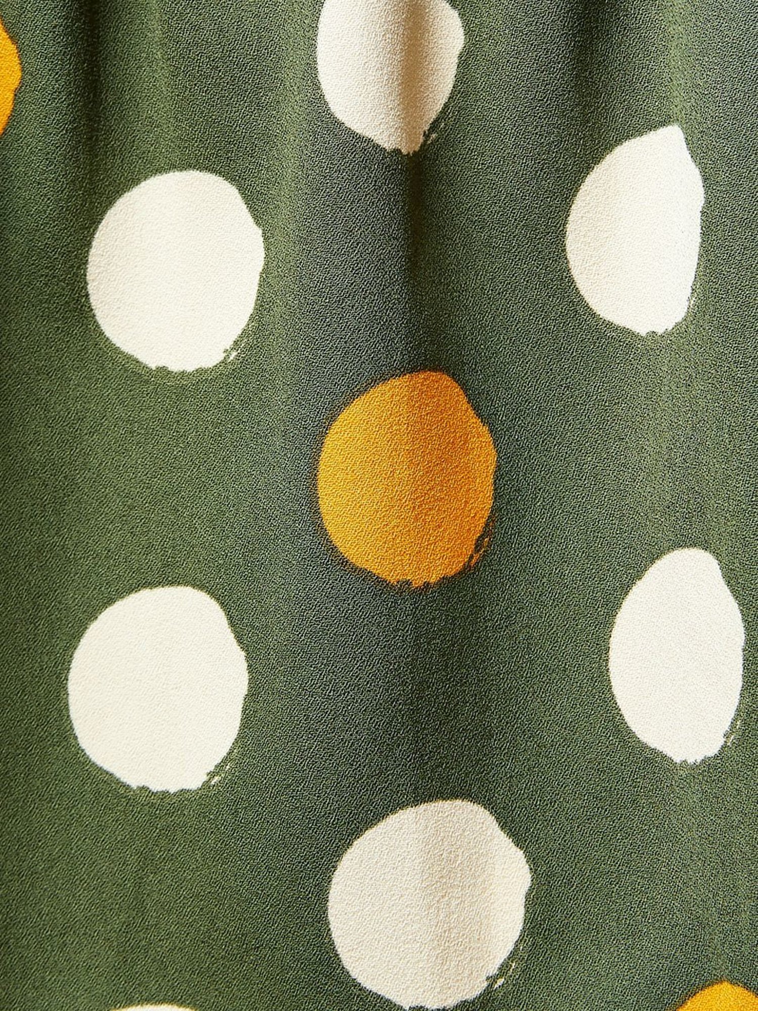 YU by Pantaloons Green Cotton Polka Dots Crop Top