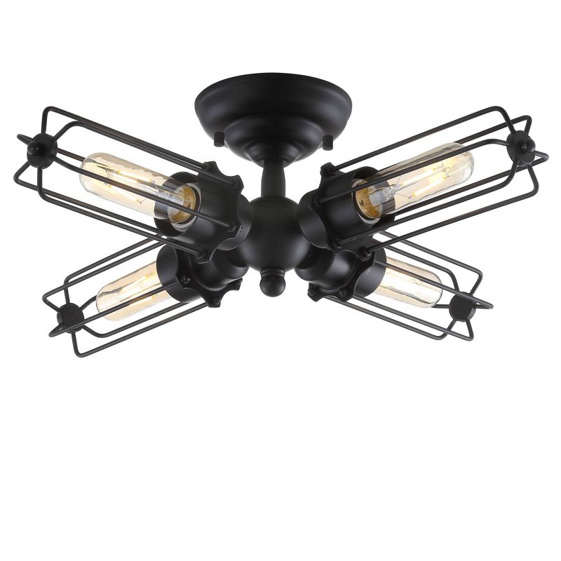 20" LED Metal Flush Mount Black - Jonathan Y