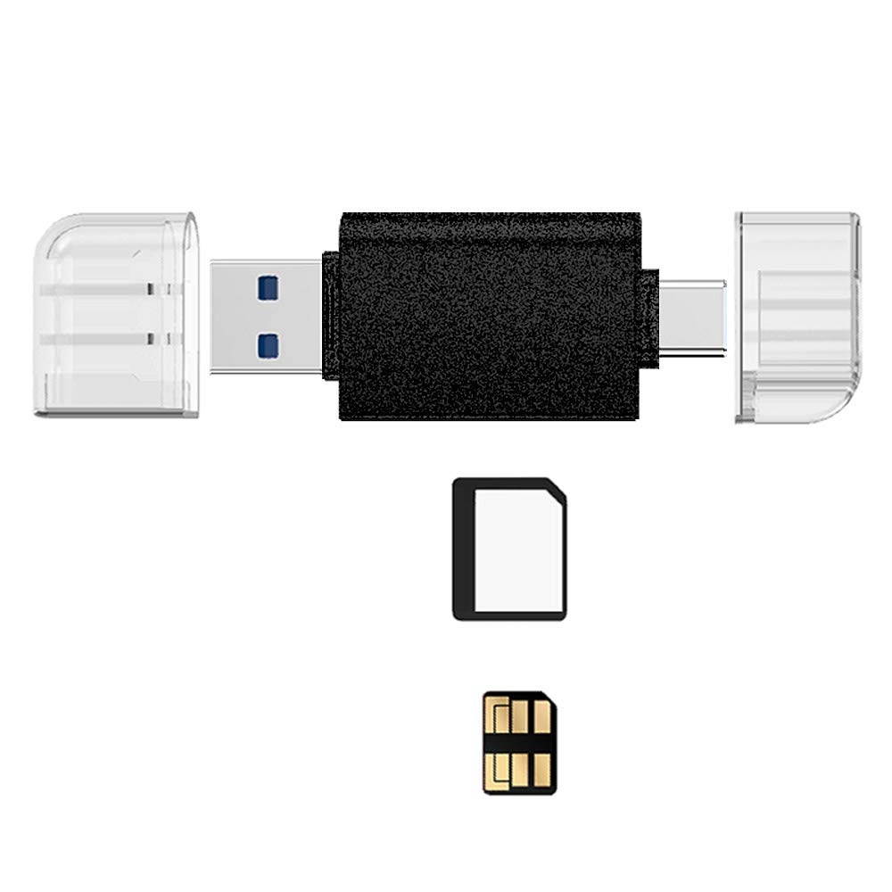 zinc Alloy Huawei NM Card Dual-Purpose Card Reader with USB and C Port Nano Memory Card Reader (Note: no Memory Card) Black