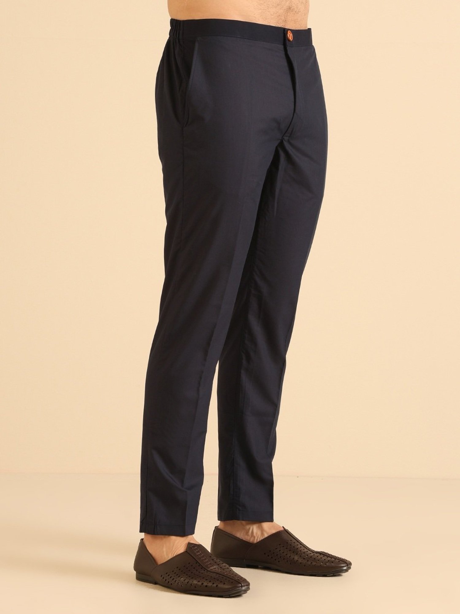 Kisah Navy Regular Fit Embroidered Sherwani Set