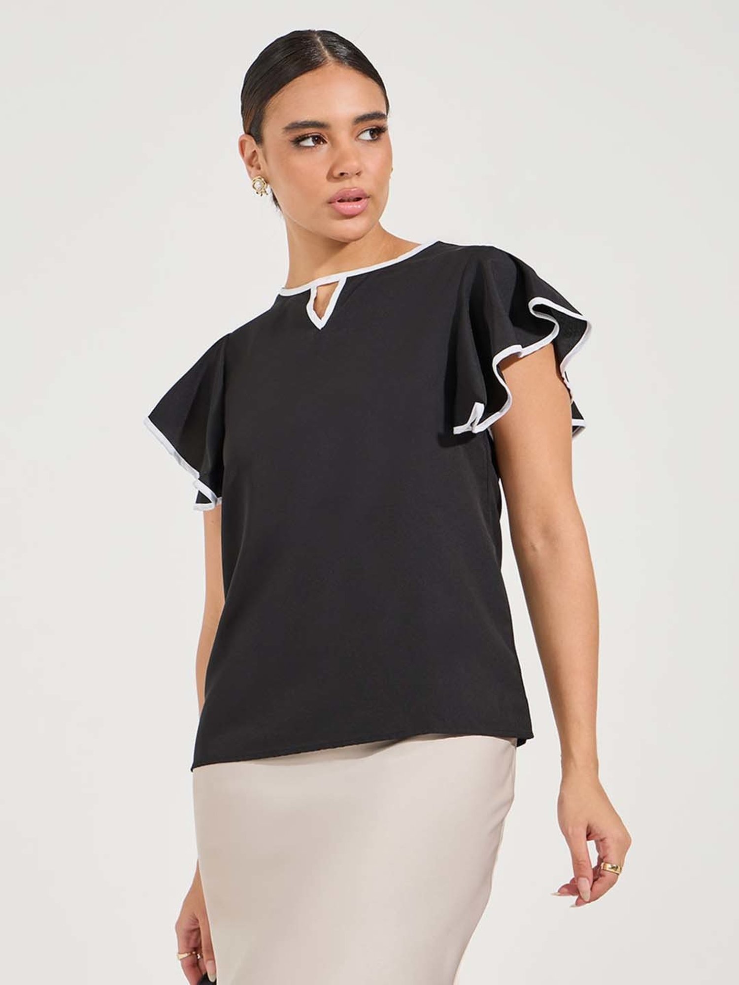 Styli Black Regular Fit Top